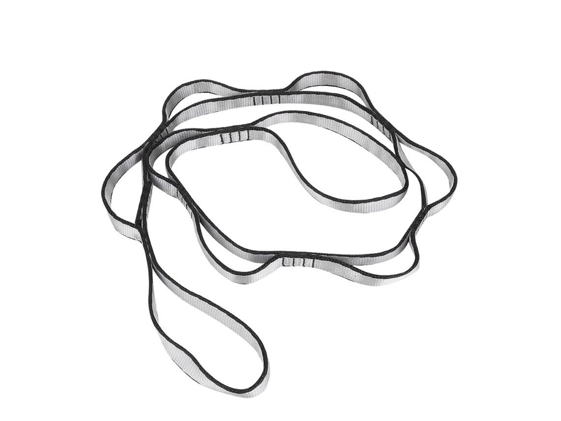 Cinto De Extensão De Corda Daisy Chain 1,1m 7 Loop Para Yoga Aérea Rede Camping Nylon Cinza