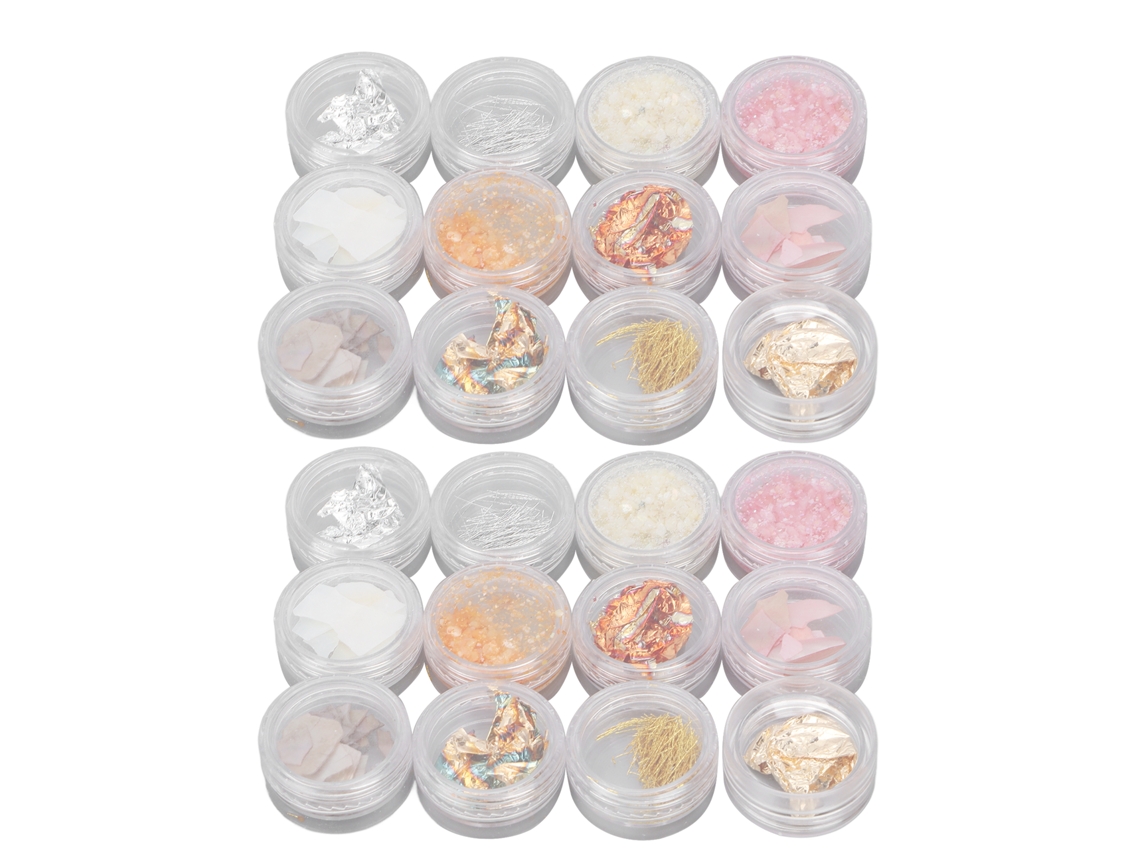 Decoração De Unhas Em Resina Com Lâmina Dourada E Prata, Pedras Em Formas Únicas, 2 Caixas Para Diy De Unhas Moda