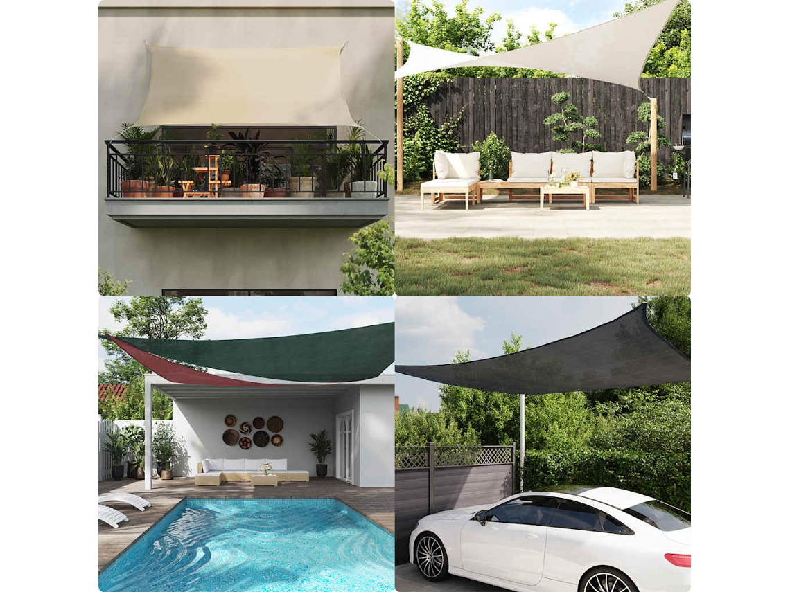 Vidaxl Para-sol Estilo Vela Triangular 160 G/m² 3x4x4 M Pead Laranja