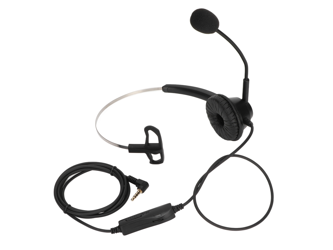 Fone de Ouvido Mali com Microfone para Call Center e Escritório Cancelamento de Ruído Plug 3.5mm Unilateral