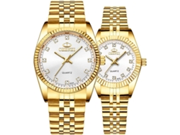 Lurelia Relógio Digital, Alarme, Data/calendário, 12/24h, Luminoso, Aço Inoxidável, Resistente À Água 50m, Dourado E Preto