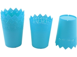 Ruilogod Caixa Plástica Decoração De Mesa Escritório, 5 Unidades, Azul