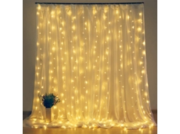 Cordão de Luzes Led em Formato de Gota, 8 Modos MDUG (luz Quente 6x2m)