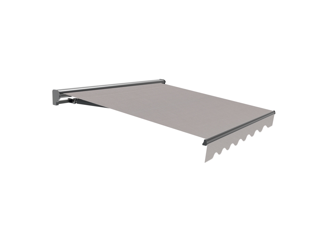 Wasabi - Toldo Exterior Enrolável 4x2,5 Cinza Poliéster – Estrutura Semicofre Alumínio Antracite Plus - Tela De Proteção Solar – Inclinação Regulável
