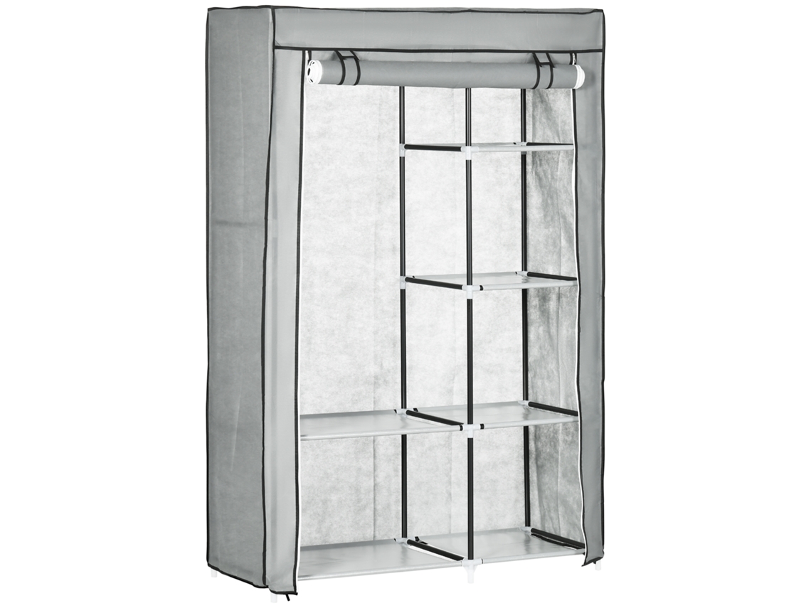 Armário Tela 6 Compartimentos 103x43x162,5cm Acabamento Cinza