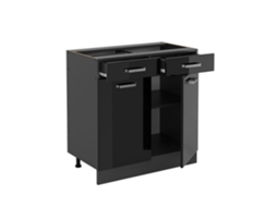 Móvel de cozinha Vicco R-Line, preto alto brilho, 80 cm sem bancada