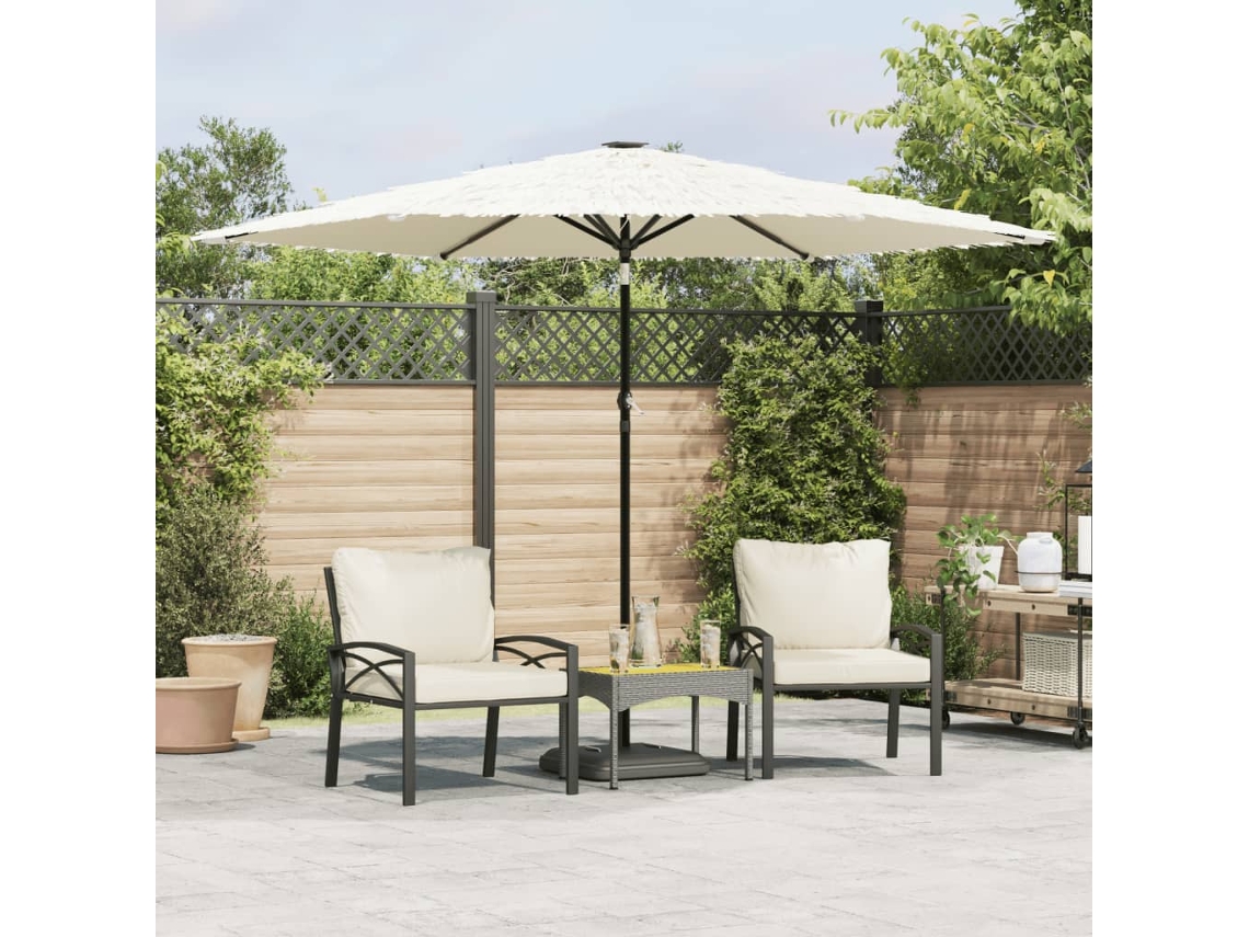 Vidaxl Guarda-sol De Jardim Com Poste De Aço 288x288x225 Cm Branco