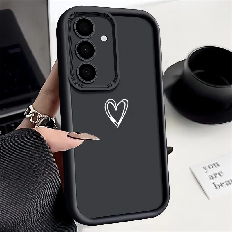 (preto) Capa De Celular Simples Em Tpu Em Formato De Coração Para Samsung A26 5g