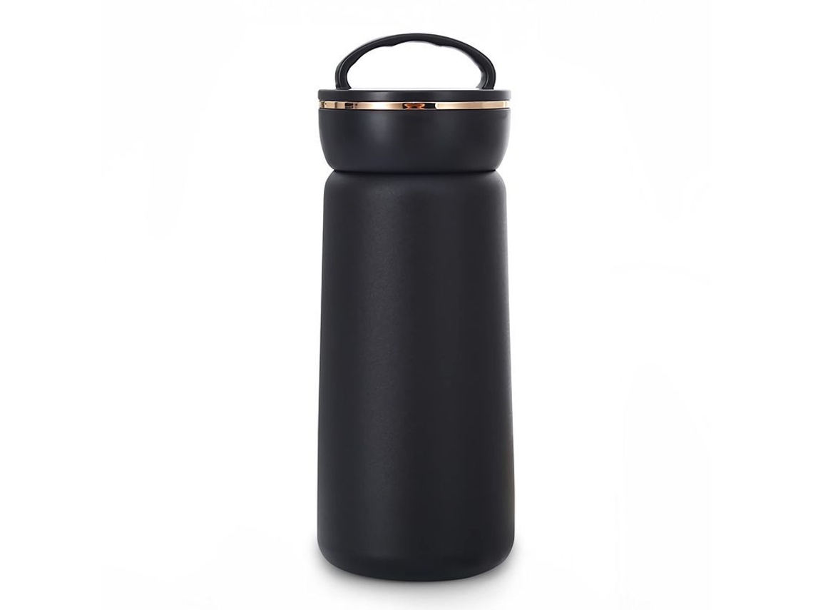 2026 botella Térmica de Acero Inoxidable 304 Flask Taza Viaje 380ml Aislada Al Vacío Negra Anti derrame
