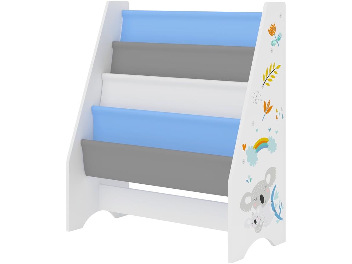 Estante infantil Fisterra 4 níveis aglomerado coala/poliéster 74 x 62 x 29 cm multicolorido [EN.CASA]