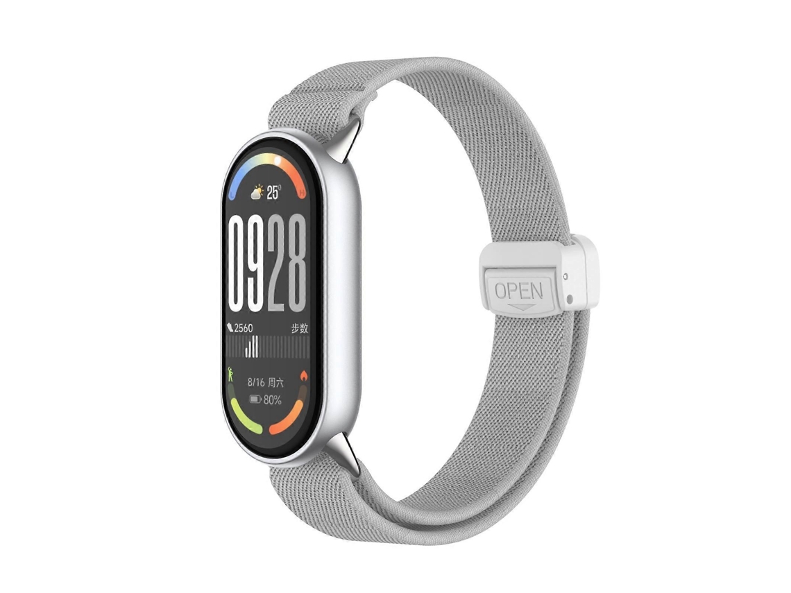 Pulseira De Nylon Elástica Com Fivela Magnética De Metal Para Xiaomi Smart Band 10/9/8