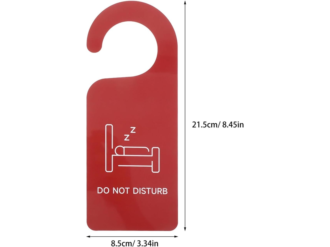 Placa Suspensa Coheali, Ideal Para Quartos E Diversas Ocasiões, Dupla Face Em Pvc Vermelho E Branco, Resistente E