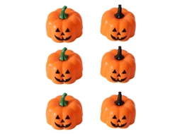 6 Peças de Lâmpada de Vela de Abóbora para Decorações de Halloween ALLINLESS
