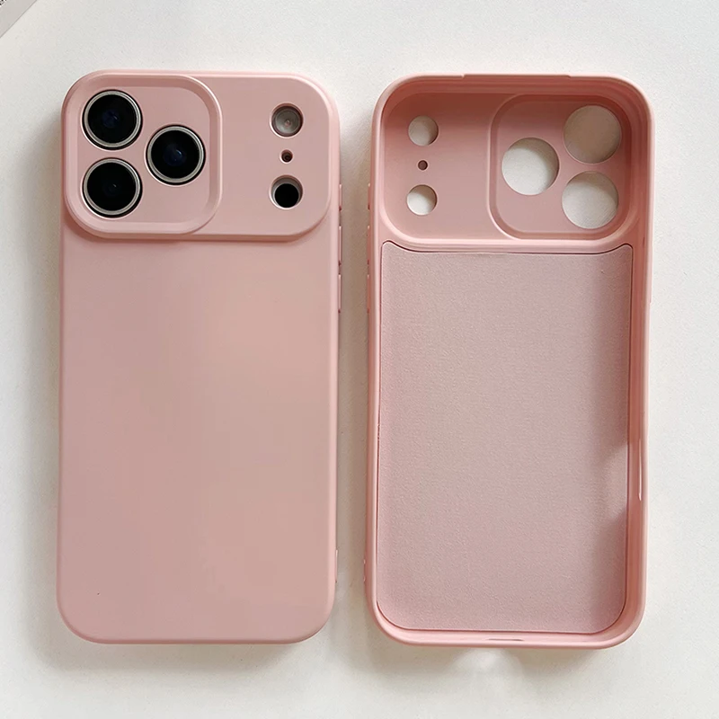 Capa De Silicone Líquido Para Iphone (iphone 15 Pro Max Rosa), Feita De Tpu Para Proteção Contra Impactos.