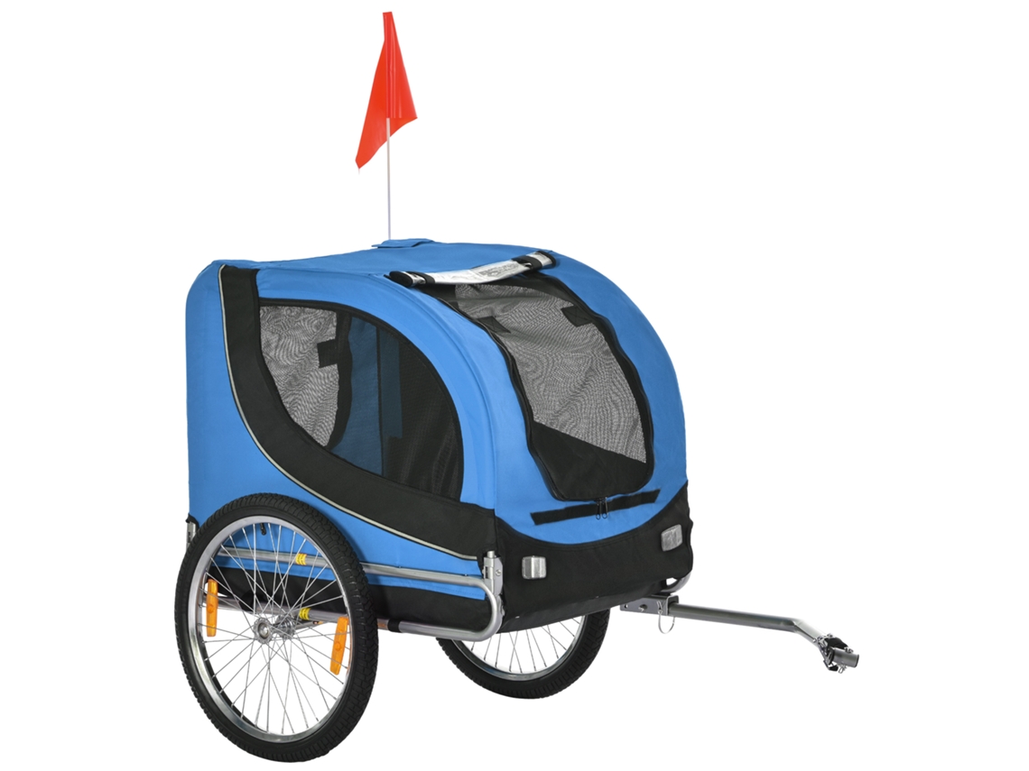 Reboque Para Bicicleta Com Engate Universal, Aço, Azul E Preto, Seguro E Durável.