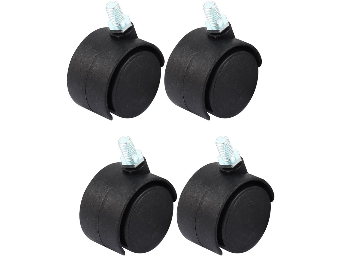 Conjunto De 4 Rodízios Giratórios De Plástico Com Ha, 1,5 Polegadas, 8 Mm, Aexit Conjunto