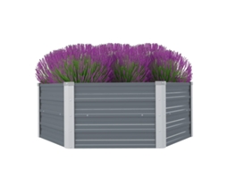 Vidaxl Canteiro Jardim Elevado 129x129x45cm Aço Galvanizado Cinzento