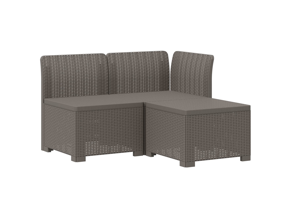 Maison Exclusive - Sofá De Jardim 3 Lugares Estilo Rattan Pp Cinzento-claro