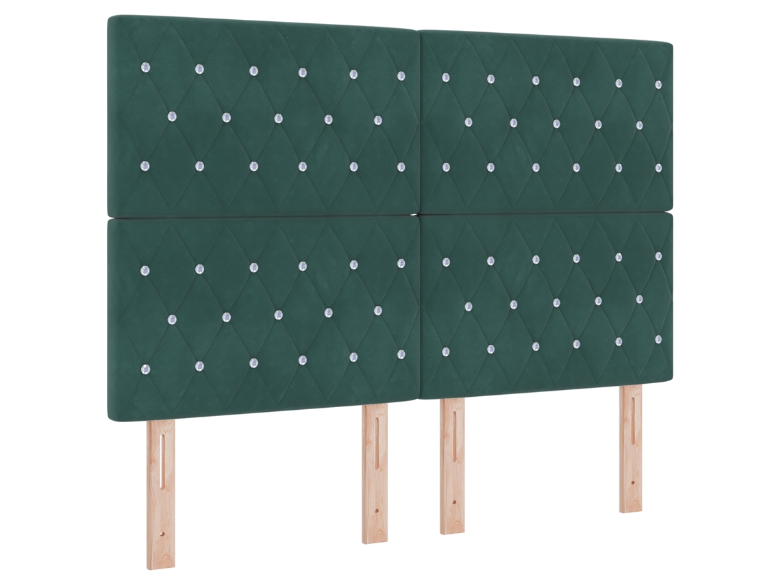 Conjunto 1 Cabeceira Estofada Vidaxl Verde Veludo (144 Cm)