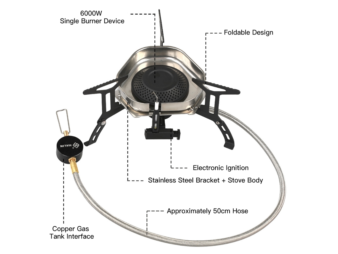 Estufa de Camping a Prova de Vento 6000w Plegável