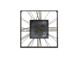 Relógio de Parede HOME ESPRIT Preto Dourado Metal Cristal 80 x 8 x 80 cm