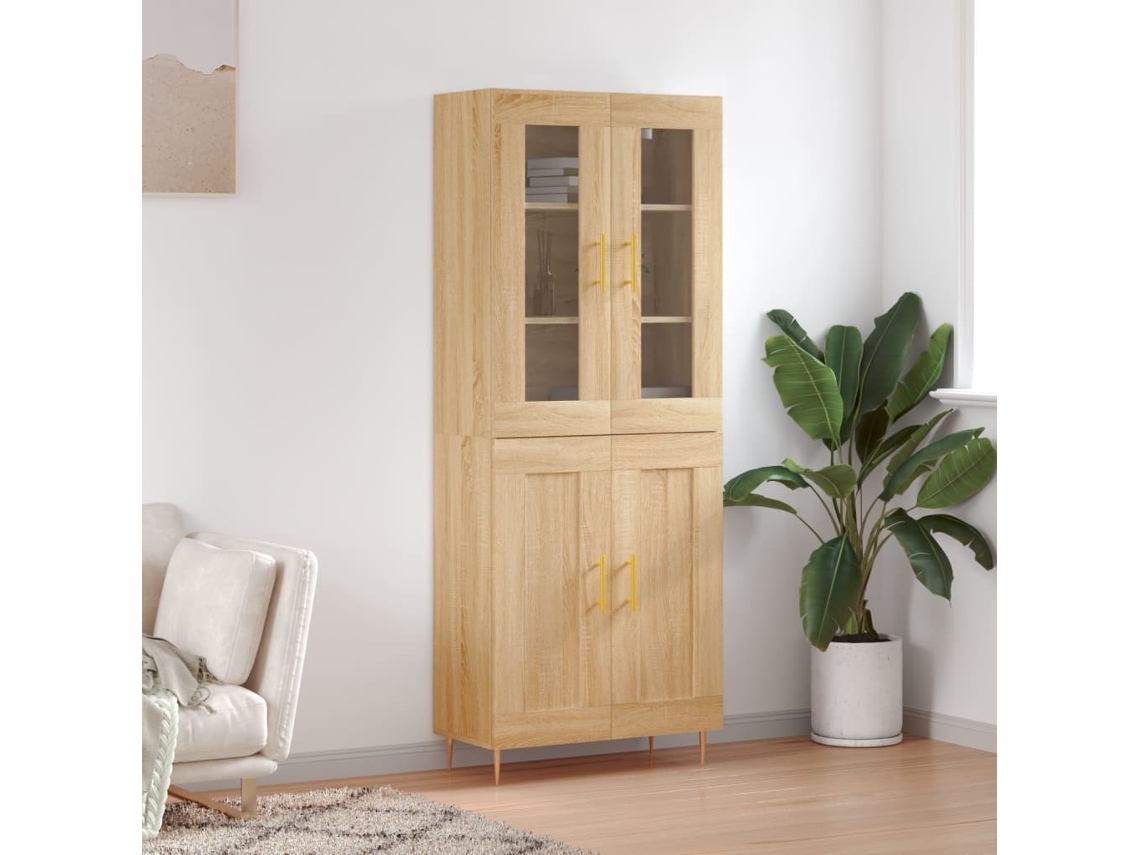 Vidaxl Armário Alto 69,5x34x180 Cm Derivados De Madeira Cor Sonoma