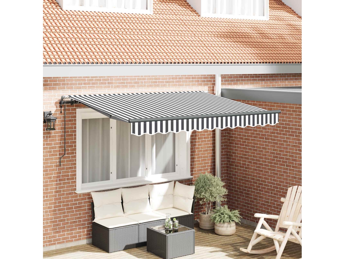 Vidaxl Toldo Retrátil Antracite 350 X 200 Cm Tecido