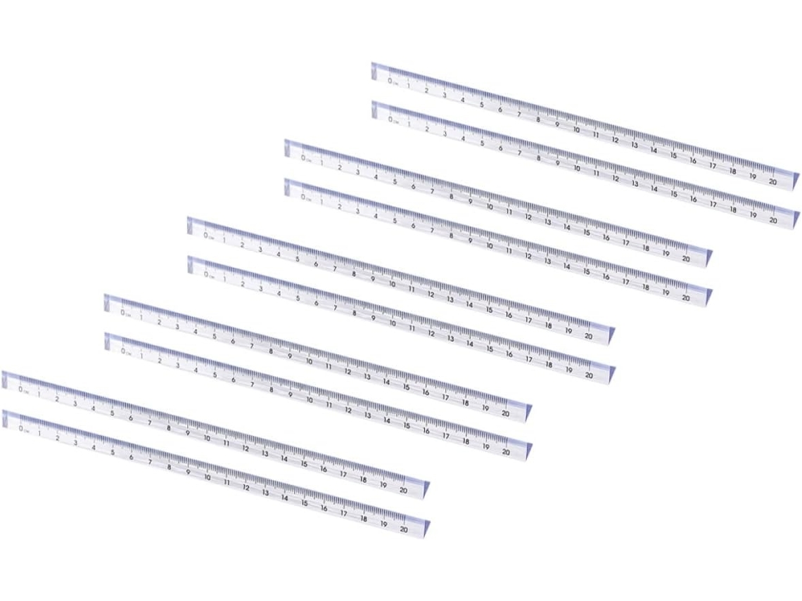 Lurelia Régua Triangular 10 Peças Em Plástico Com Transparente E Resistente Para Escola