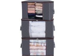 Saco Grande Para Guardar Roupas, Cama E Itens, Com Alça Reforçada, Dobrável, Zíper Resistente E Janela Transparente