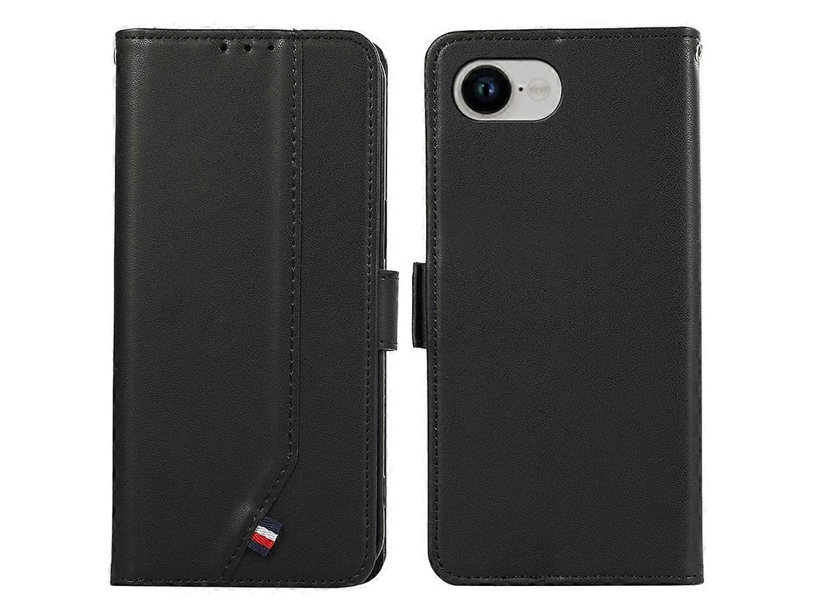 Capa Flip De Couro Com Bloqueio Rfid Para Iphone 16e - Preta