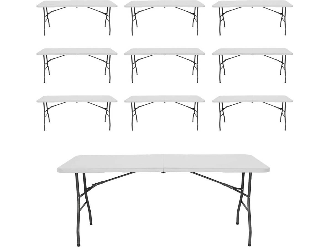 Megapack GH91 10 Tabelas Dobráveis ​​180 Cm Rectangular Branco Catering