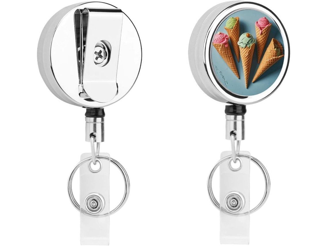 Retráteis Sorvete Casquinhas, Porta Crachás Enfermeira Engraçada Com Clipe Chaveiro, Porta Cartões De Cartões