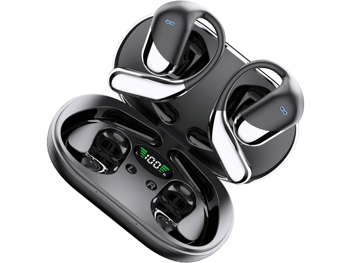 Fones De Ouvido Sem Fio Compactos Em Abs Preto, Tamanho 12x8cm, Com
