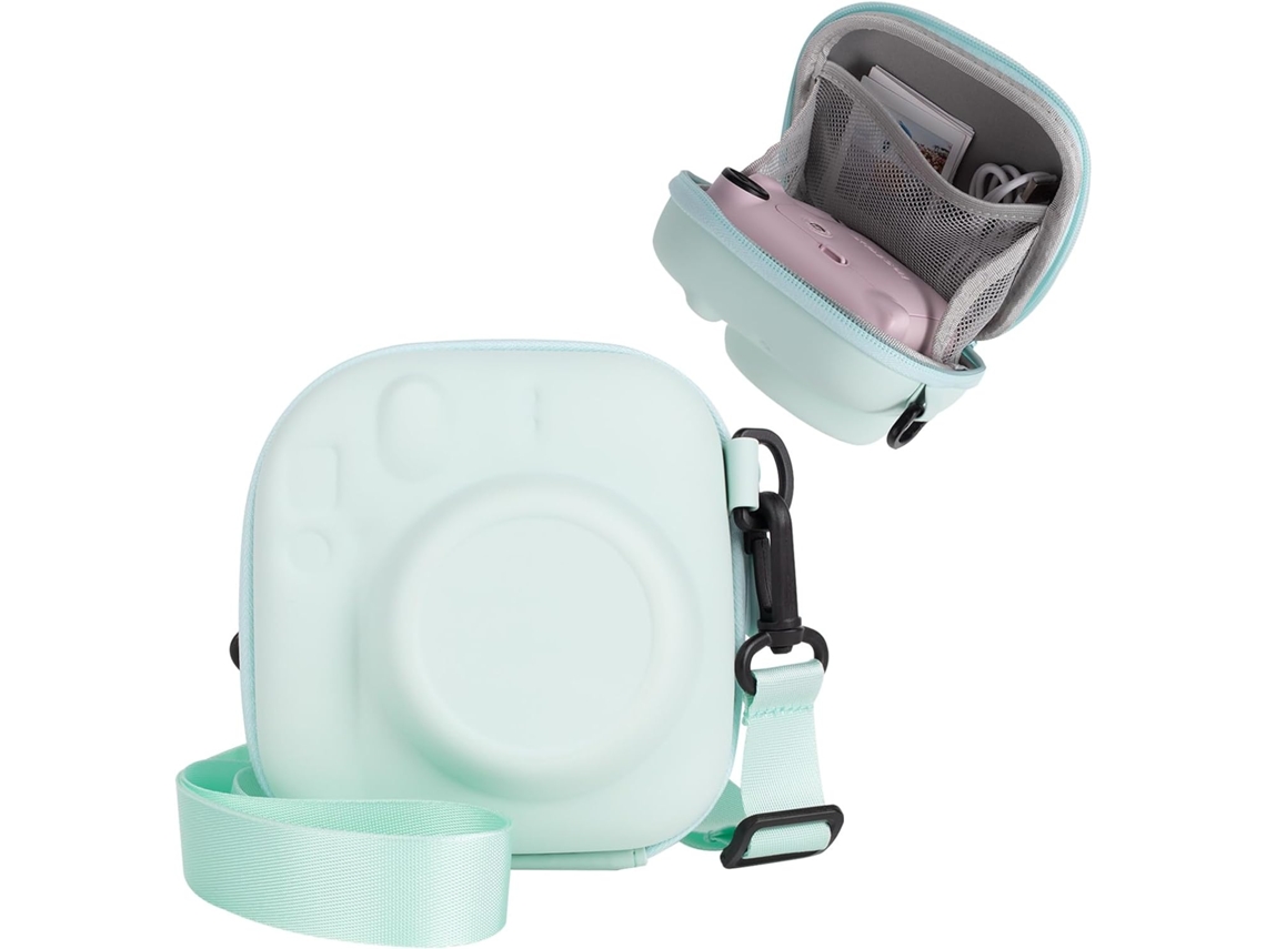 Caixa de armazenamento EVA rígido, compatível com 12/11/9/8/se/7+, verde menta, bolsa de câmera instantânea, sem marca