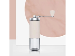 Moedor de café Yizhood com velocidade de moagem ajustável e manivela (rosa)