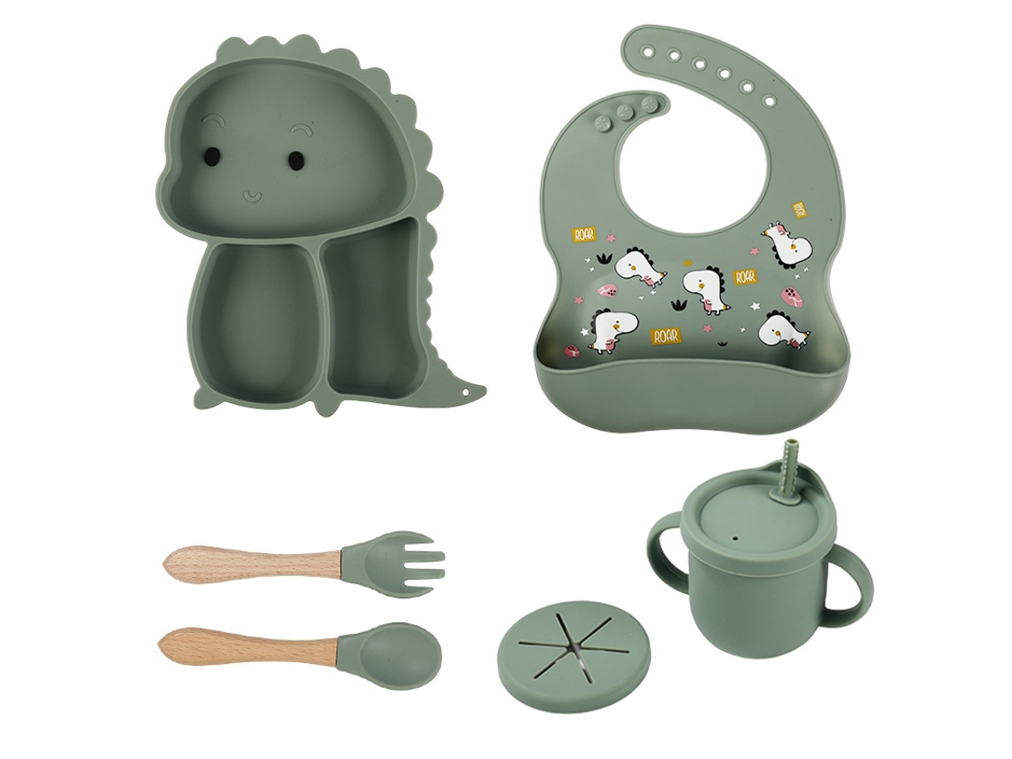 Yuysan Conjunto De Louça Infantil Em Forma De Dinossauro 6 Peças Cor Azul( Tk908b)