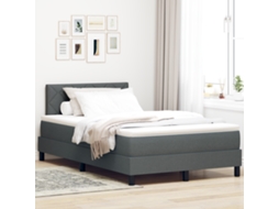 Cama Box Com Colchão Led Cinza Escuro 120x190 Cm Tecido