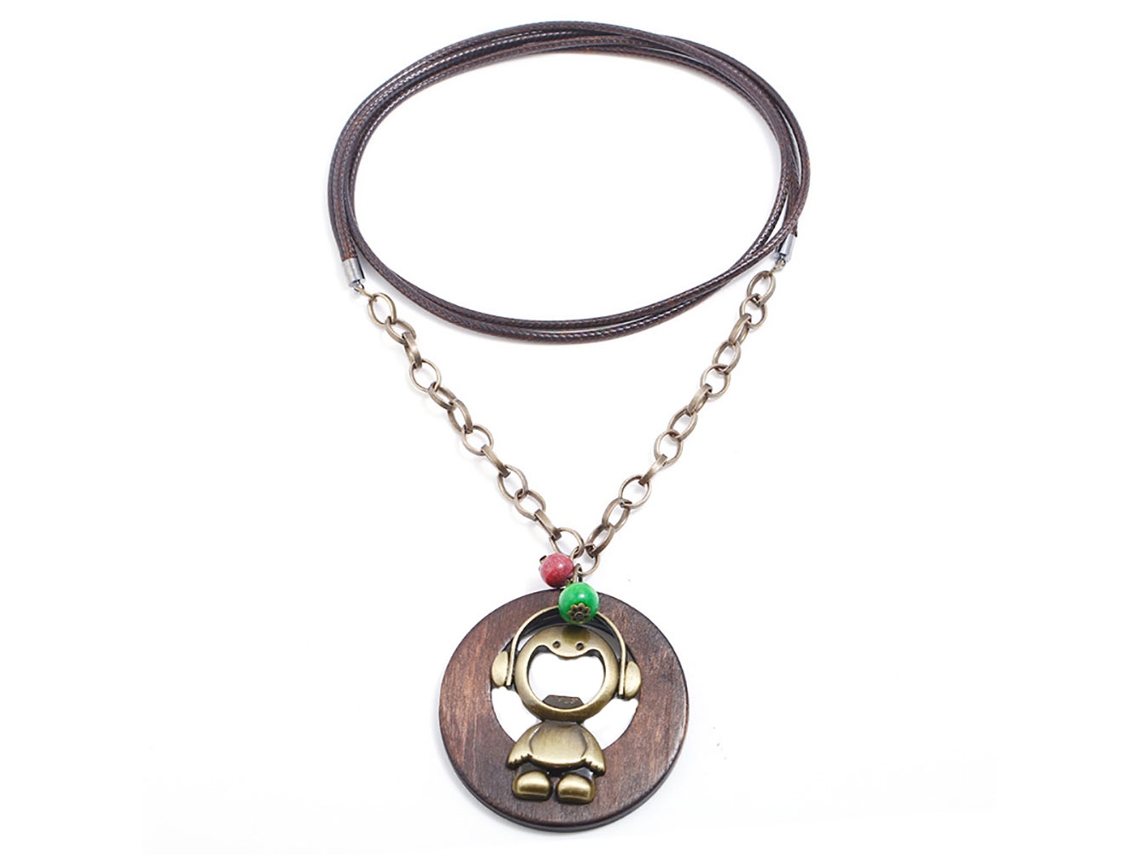 Colar De Pingente Charme Vintage Com Gola Ajustável