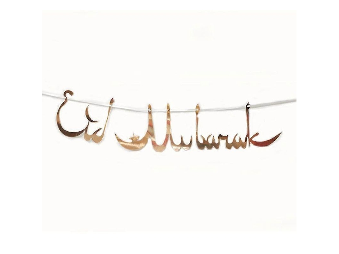 Bandeira Decorativa Eid Hajj Mubarak Ramadã Papiro Pendurado Guirlandas Festa Islâmica S2024123017140 Color11