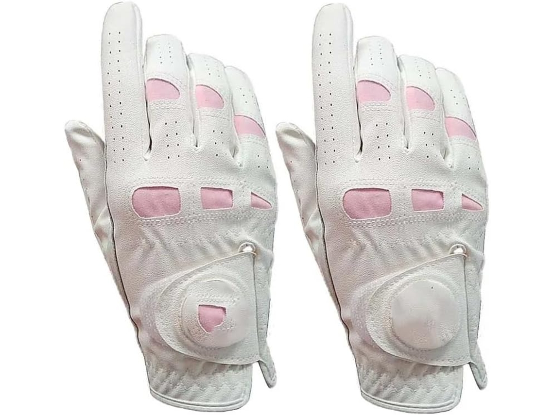 Conjunto de 2 Luvas de Golfe em couro rosa, para mulheres, para mão esquerda ou direita, S/MARCA