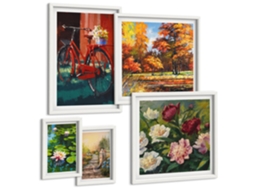 Quadros Decorativos Para Parede Fotos Da Nasa, Lua, Astronauta Moldura Branca Imagens Para Um Quarto Infantil Espelharte (conjunto De 5 Imagens)