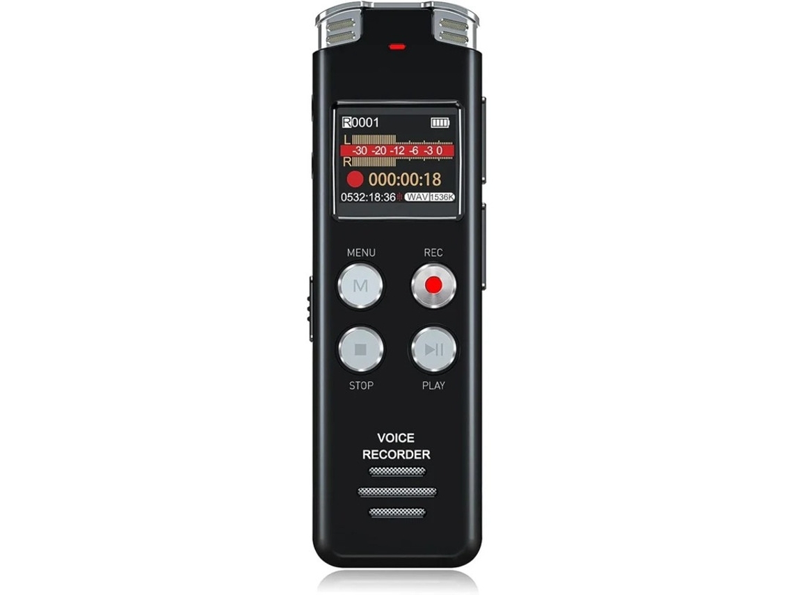 Gravador De Voz Digital Com Gravação E Reprodução Ativadas Por Voz 64 Gb Yizhood (preto)
