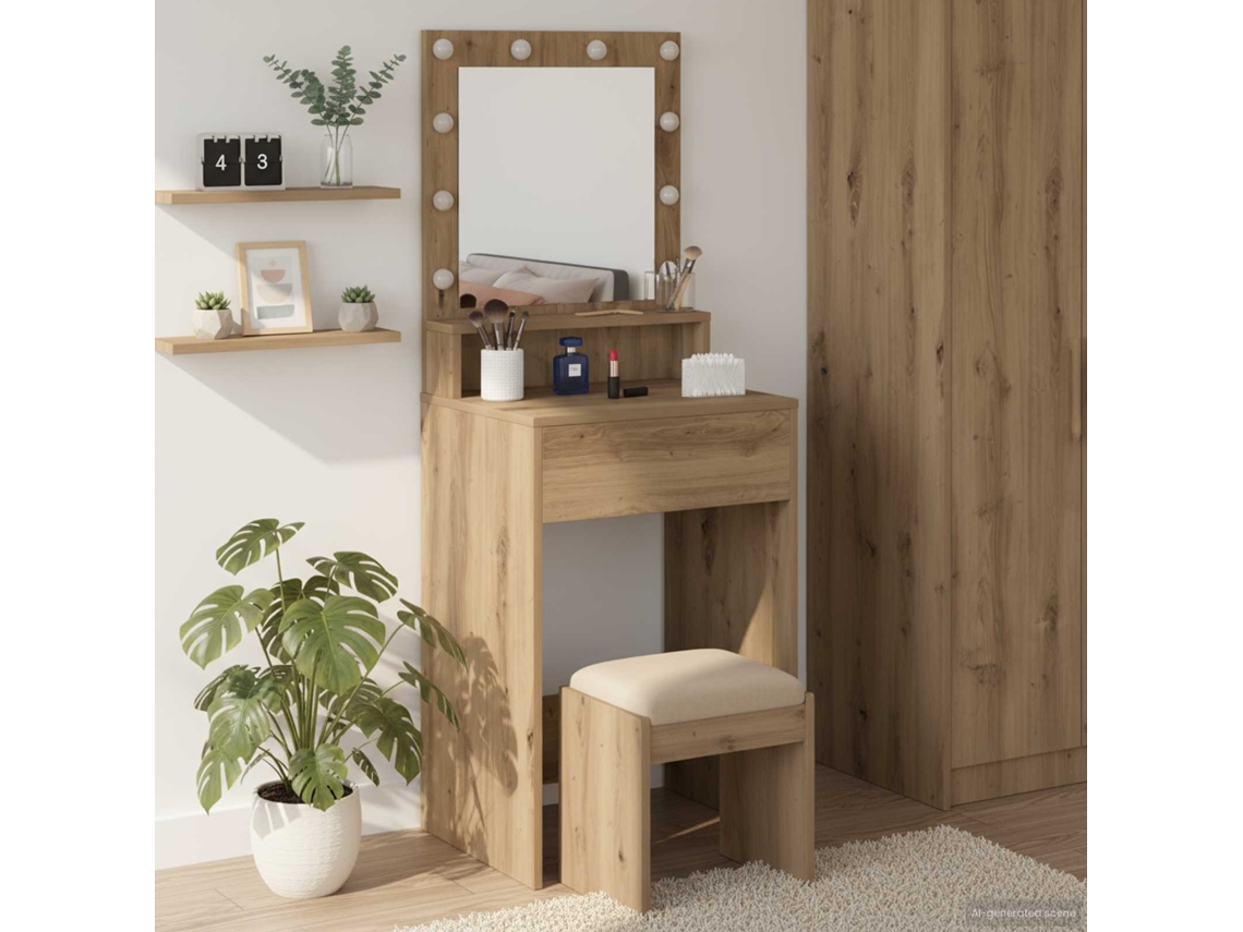 Vidaxl Mesa De Vestir Carvalho Artesanal 50 X 41 X 135 Cm