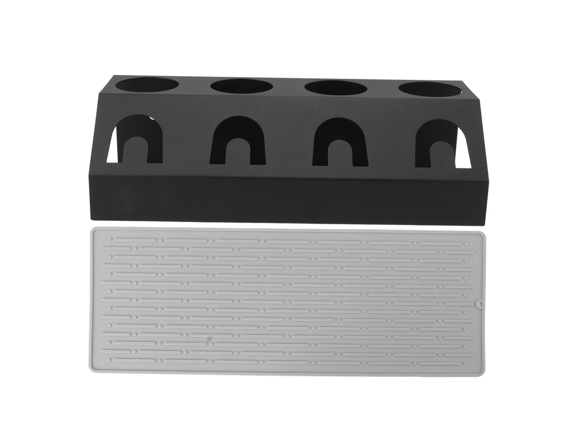 Suporte de secagem para garrafas com 4 buracos, ferro e silicone S/MARCA