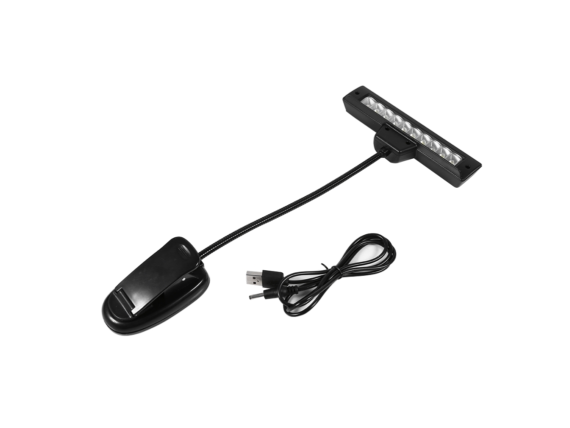 Lâmpada de clip de 10 LED para suportes musicais, leitura, 110V 220V LAXISCREED