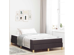 Vidaxl Cama Box Com Colchão Marrom Escuro 120 X 200 Cm Tecido