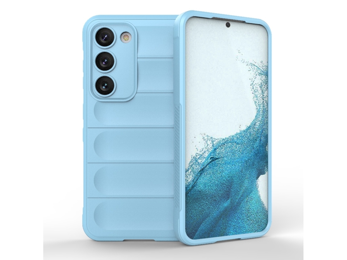 Capa Halinuia Para Samsung Galaxy S23 5g Magic Shield Tpu Flanela Azul Claro (proteção Integral, Interior Em Flanela)