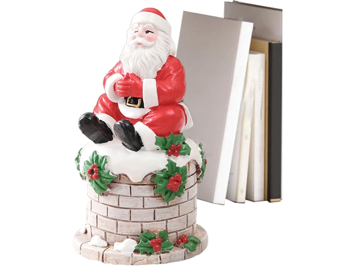 Linda Estatueta Colecionável De Papai Noel Em Resina |