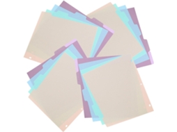 Divisórias Plásticas Para Fichários De 3 Argolas Tamanho A4, Com Abas Verticais, Cores Pastel, 20 Un Gokoco
