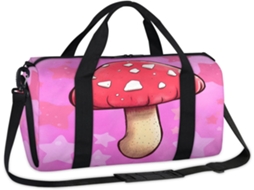 Bolsa Esportiva Fofa com Estampa de Cogumelos POLÍESTER 45x21x23 cm DESIGN DU